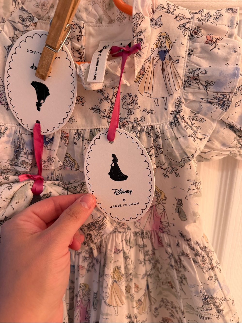 NWT Janie and Jack Toile Princess Aurora Collection Girls' Dress with Headband - Picture 3 of 6